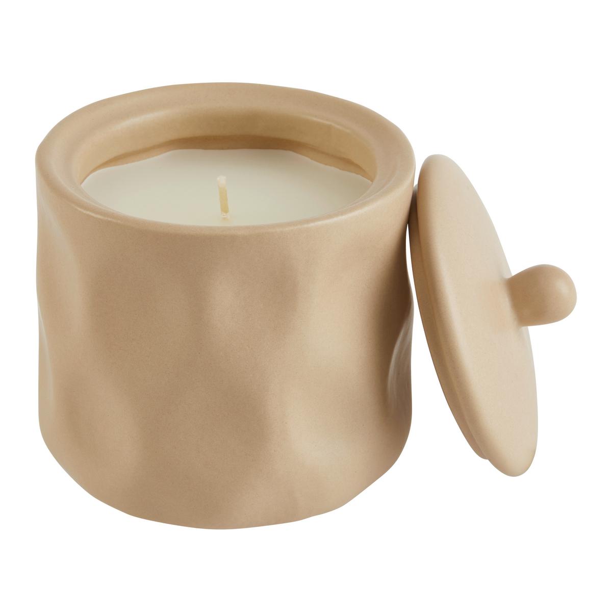 Kerze im Topf diverse Farben - Sandfarben/Beige, KONVENTIONELL, Keramik (9/9/11cm) - Modern Living