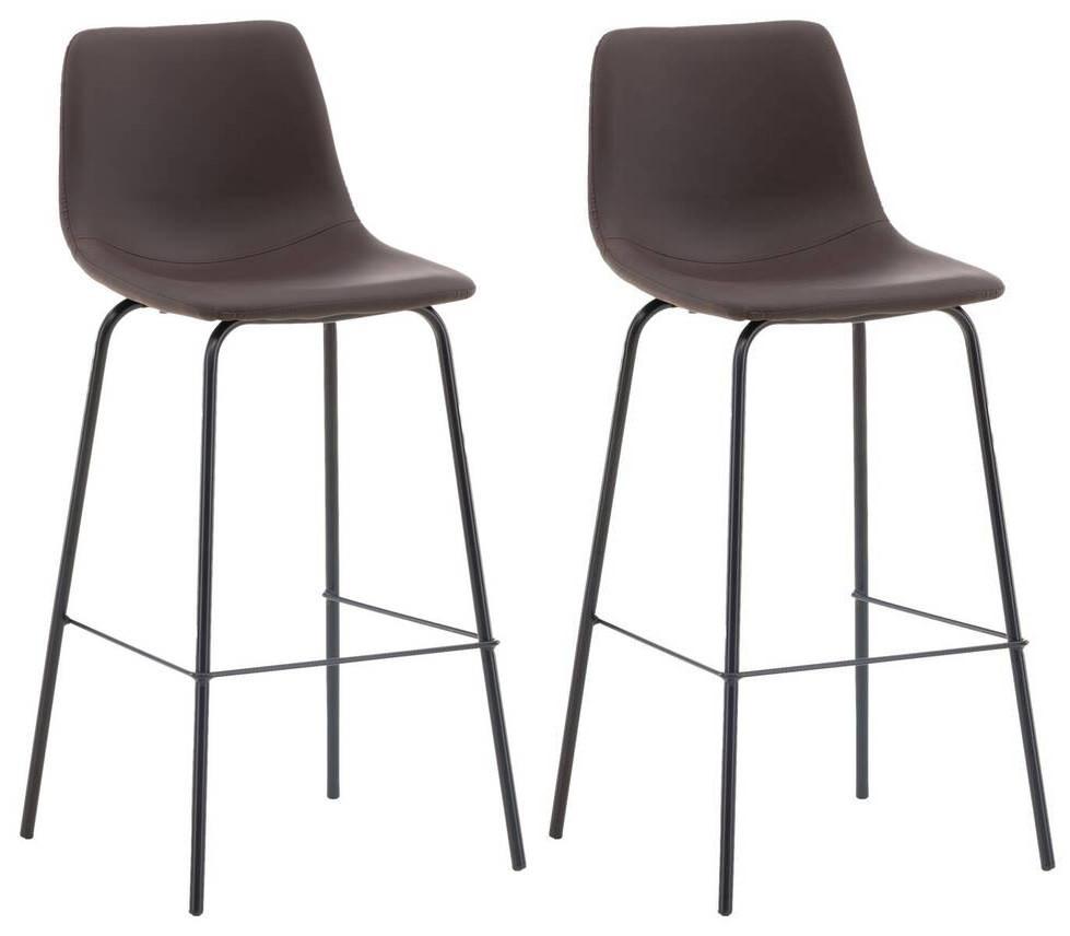 Barhocker-2er Set Alexi ca. 47x103x48 cm Dunkelbraun - Dunkelbraun/Schwarz, Design, Textil/Metall (47/103/48cm) - Livetastic