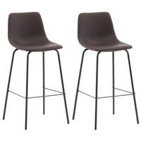 Barhocker-2er Set Alexi ca. 47x103x48 cm Dunkelbraun - Dunkelbraun/Schwarz, Design, Textil/Metall (47/103/48cm) - Livetastic