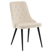 STUHL-SET VELVET DELUXE - Beige/Schwarz, Design, Kunststoff/Textil (50/88.5/66cm) - Livetastic