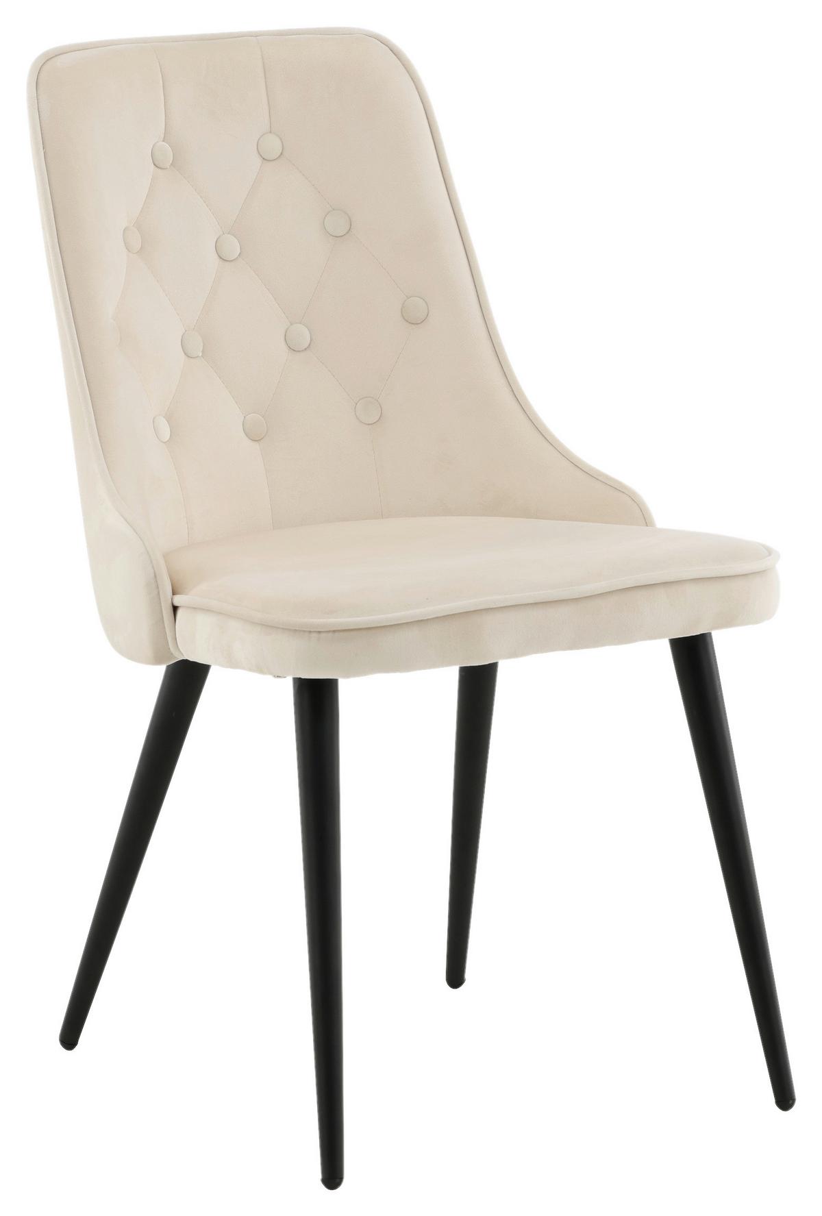 STUHL-SET VELVET DELUXE - Beige/Schwarz, Design, Kunststoff/Textil (50/88.5/66cm) - Livetastic