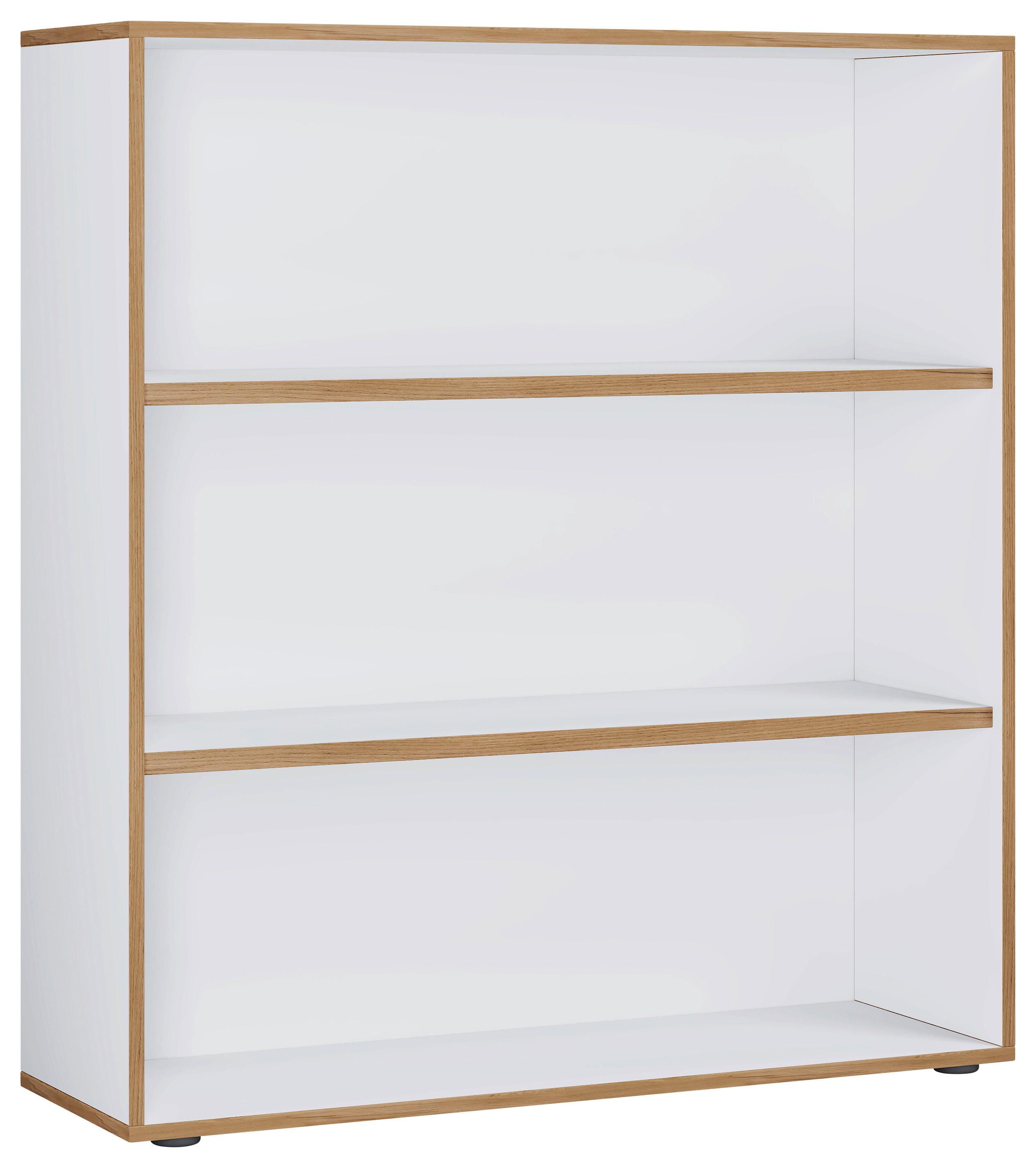 Aktenregal Weiss/honigeiche - Honigeiche/Weiss, Design, Holzwerkstoff/Kunststoff (100/110/33cm) - P & B