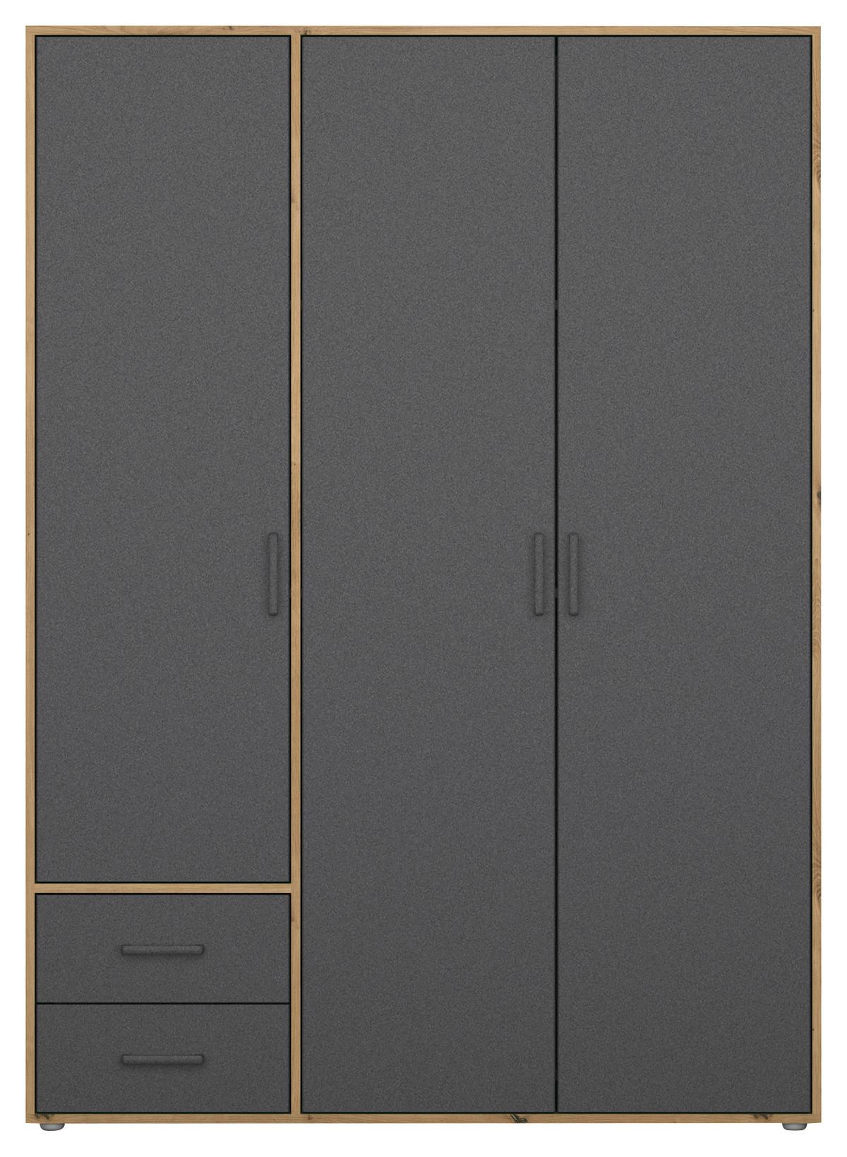 DULAP  USI ROTATIVE VOYAGER - stejar Artisan/gri, Modern, material pe bază de lemn (140/194/53cm) - Modern Living