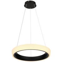 Led Viseća Svjetiljka Opal Crna Boja - crna/opalna, Design, metal/plastika (49,5/120cm) - Globo