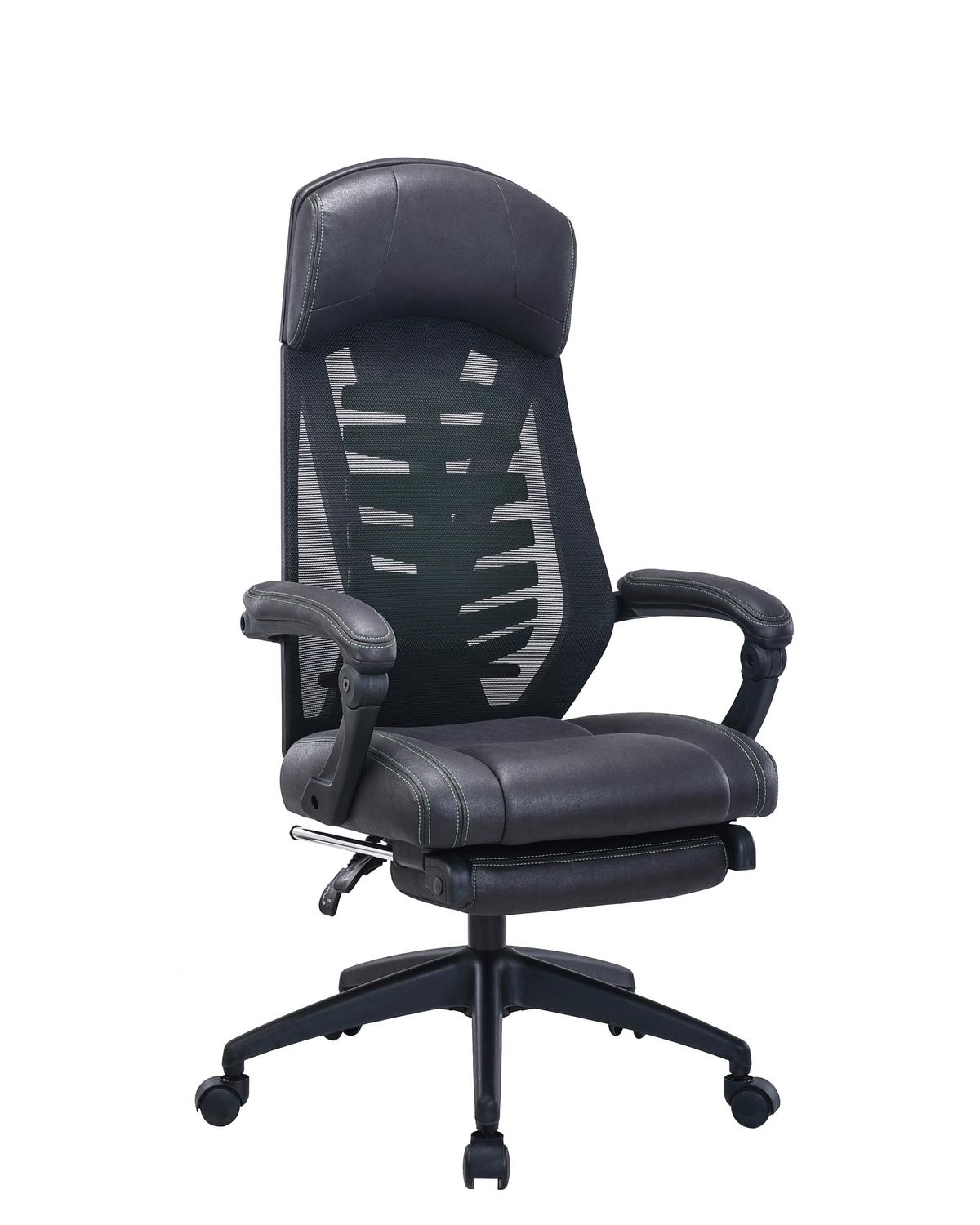 Pisarniški Stol Udo, Črna - črna/zelena, Konvencionalno, kovina/umetna masa (65/123-133/52cm) - Mömax