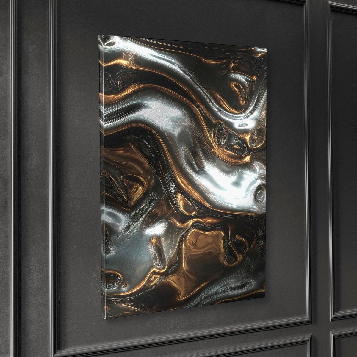 Leinwandbild Silver Braun/Schwarz/Silber/Weiß - Silberfarben/Schwarz, Holzwerkstoff/Textil (80/120cm) - Mömax