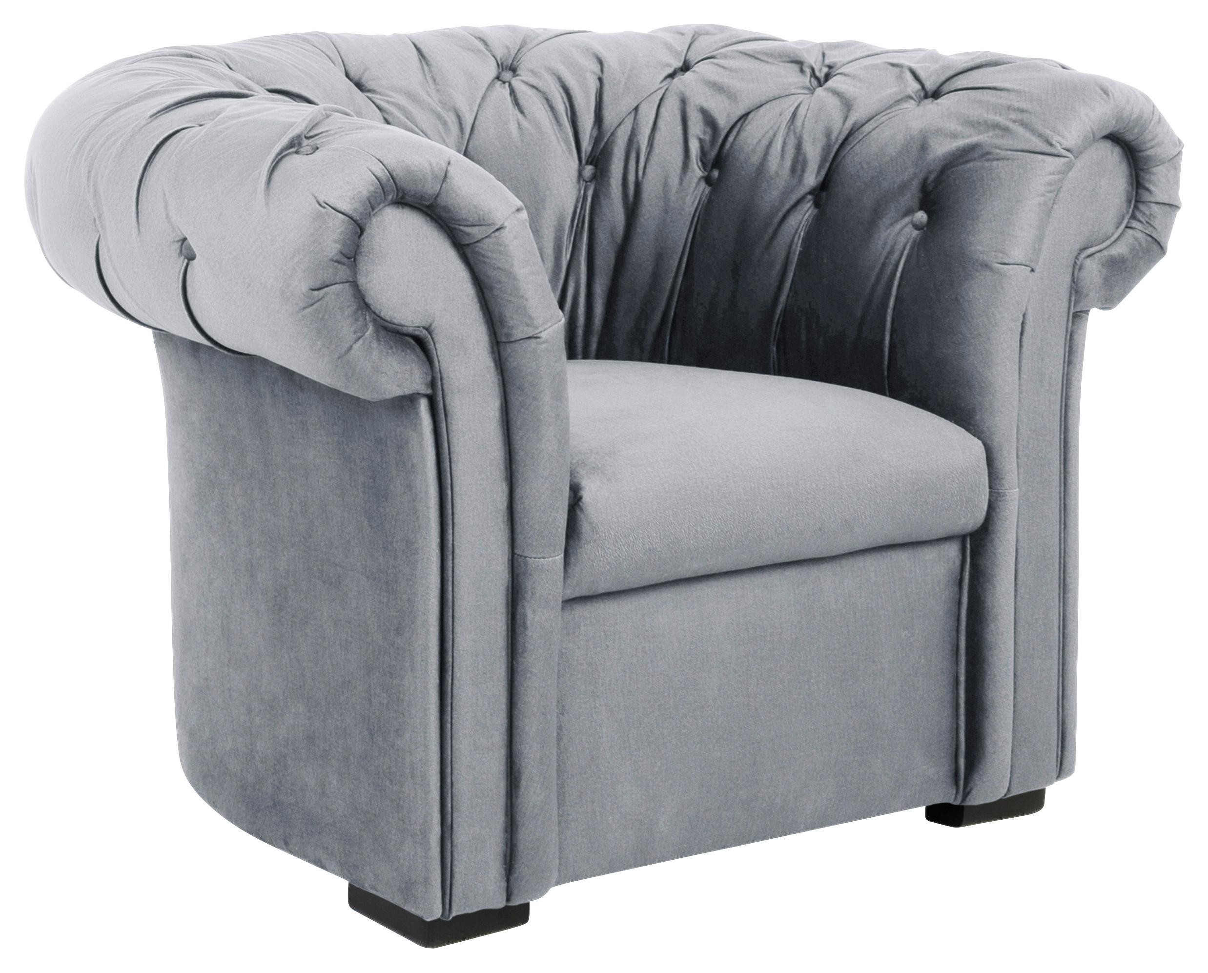 Fotelj Cupido, Siva - siva/črna, Design, tekstil/les (114/78/91cm) - MID.YOU