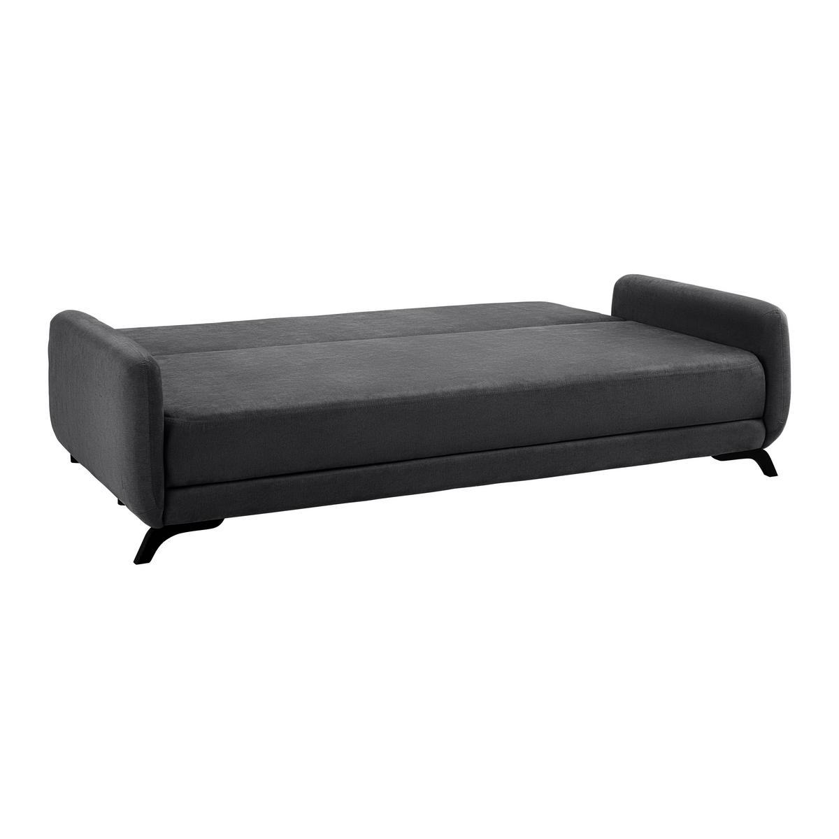 Canapea extensibilă OLIVER - antracit/culoare lemn acacia, Modern, lemn/textil (220/74/93cm) - Bessagi Home