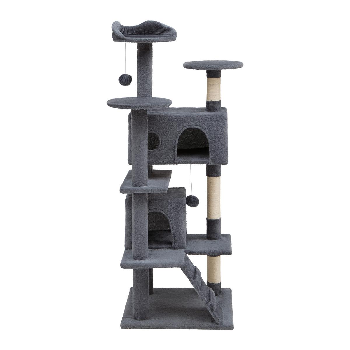 Kratzbaum Muffin Dunkelgrau - Dunkelgrau, KONVENTIONELL, Karton/Holzwerkstoff (49/49/137cm) - Mömax