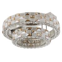 Led Stropna Svjetiljka Lidia - prozirno/boje kroma, Design, staklo/metal (61/24,5cm) - Globo