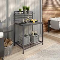 Outdoorküche Mara 2 in Anthrazit - Anthrazit, Natur, Kunststoff/Metall (90/127/61,5cm) - Mömax