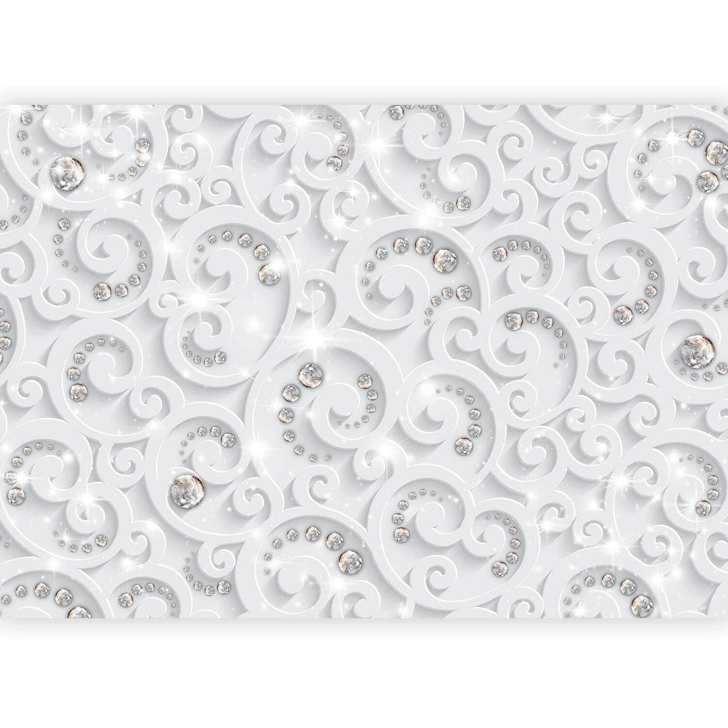 Fototapeta Abstract Glamor, 250x175cm - siva/bela, Basics, tekstil (250/175cm) - artgeist