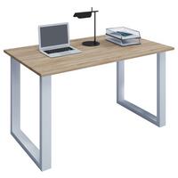 Pisalna Miza Lona, Hrast, 140x80cm - bela/hrast sonoma, Moderno, kovina/leseni material (140/80/76cm) - MID.YOU