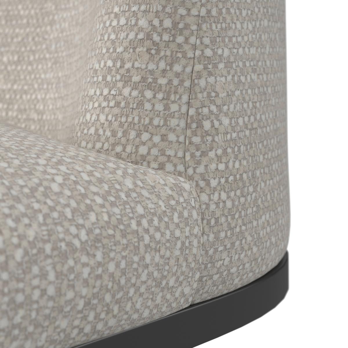 Armlehnstuhl Amara Hellgrau Webstoff Gepolstert - Hellgrau/Schwarz, MODERN, Holz/Textil (55/81,5/60cm) - Bessagi Home