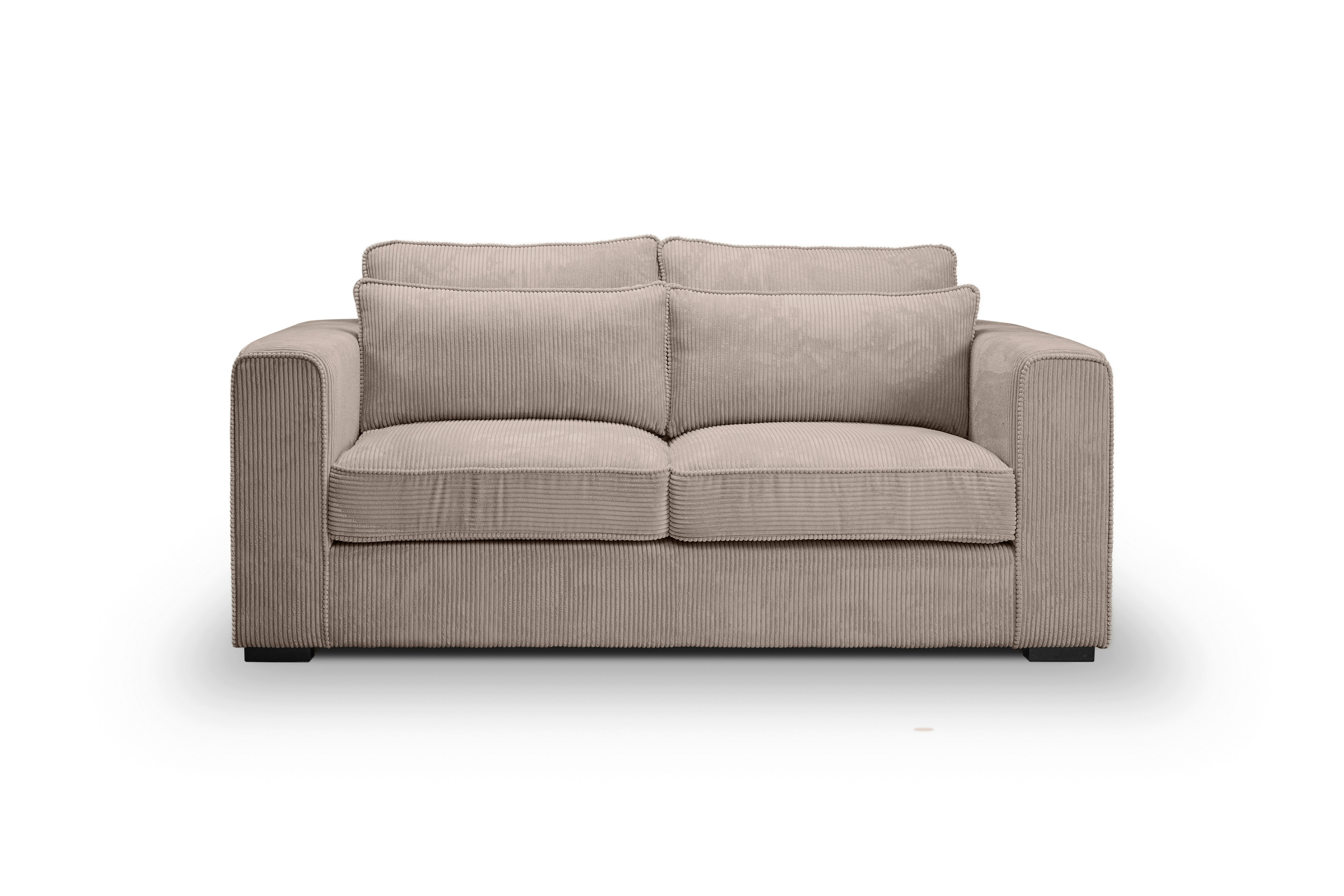 2,5-Sitzer-Sofa Almera Beigebraun - Beigebraun/Schwarz, Basics, Holz/Textil (200/92/112cm) - MID.YOU