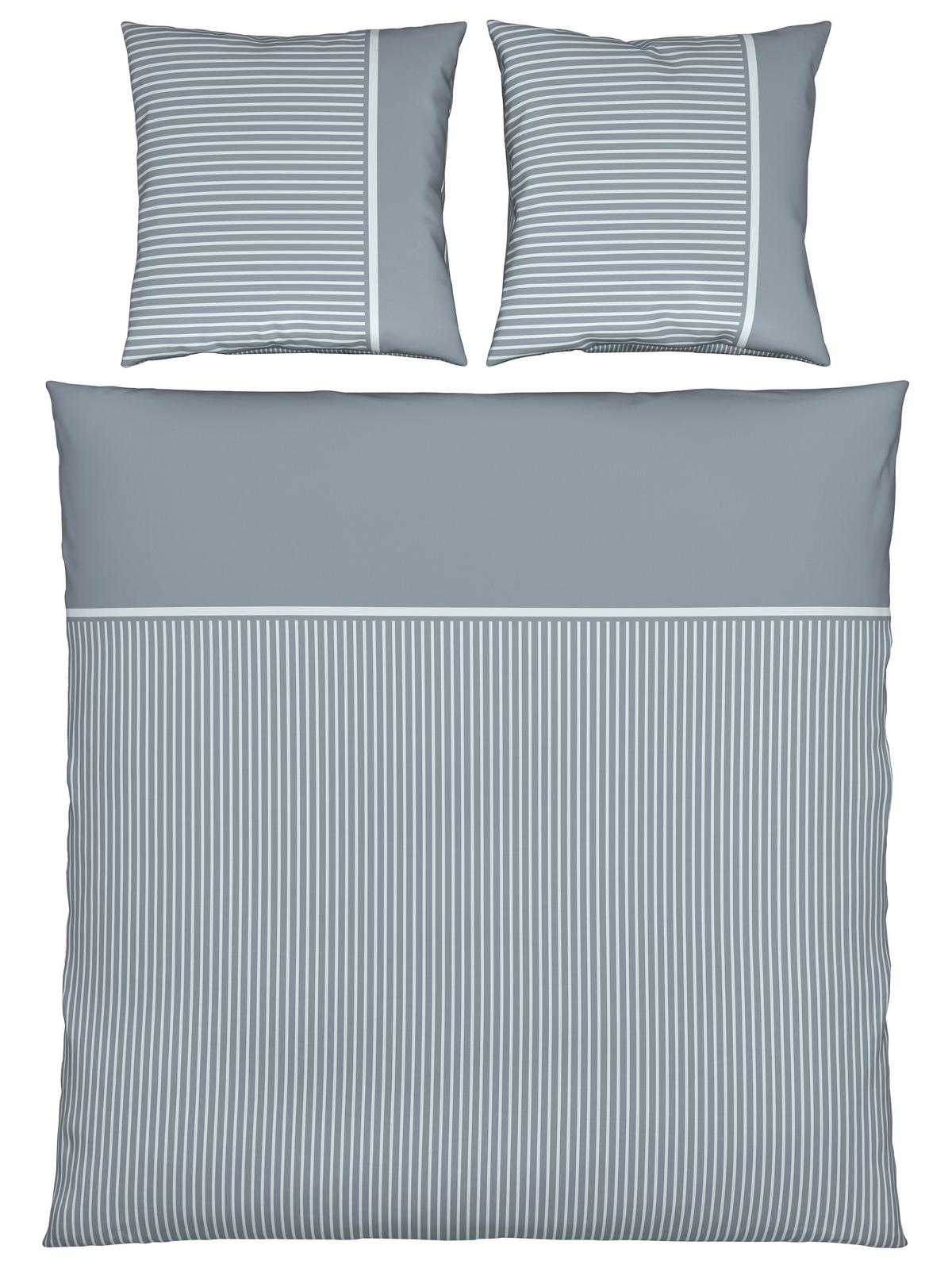 Bettwäsche Johannes XXL Graublau ca. 200x200cm - Graublau, KONVENTIONELL, Textil (200/200cm) - Mömax