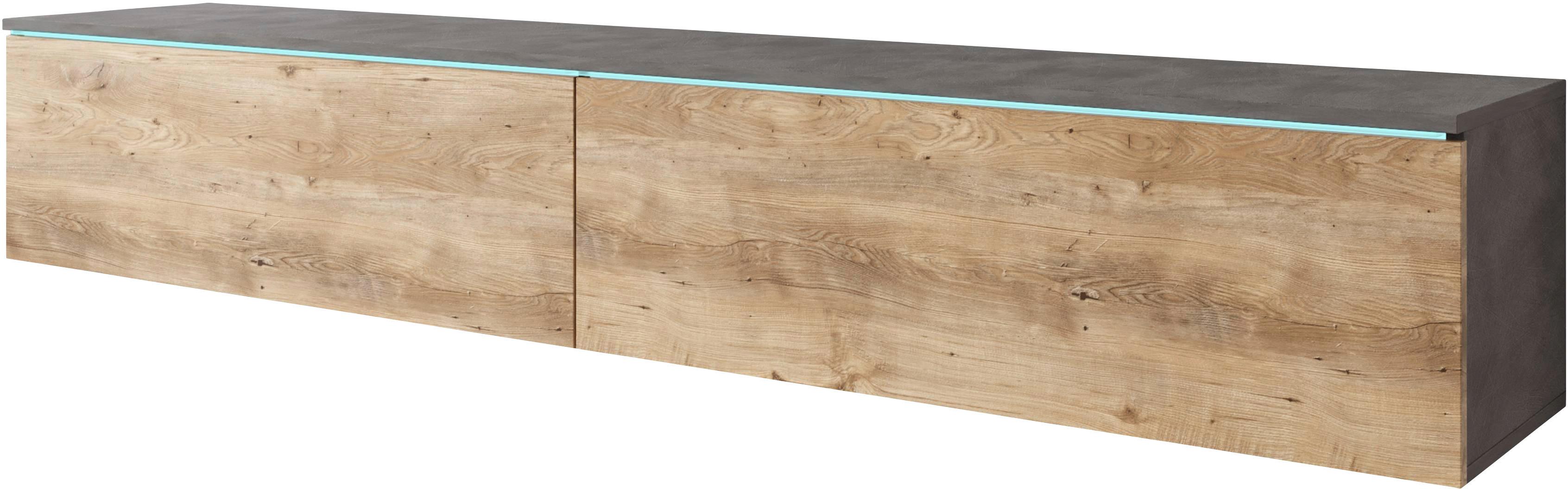 Komoda Lowa - siva/boje kestenolikog hrasta, Trend, drvni materijal/plastika (180/30/33cm) - P & B