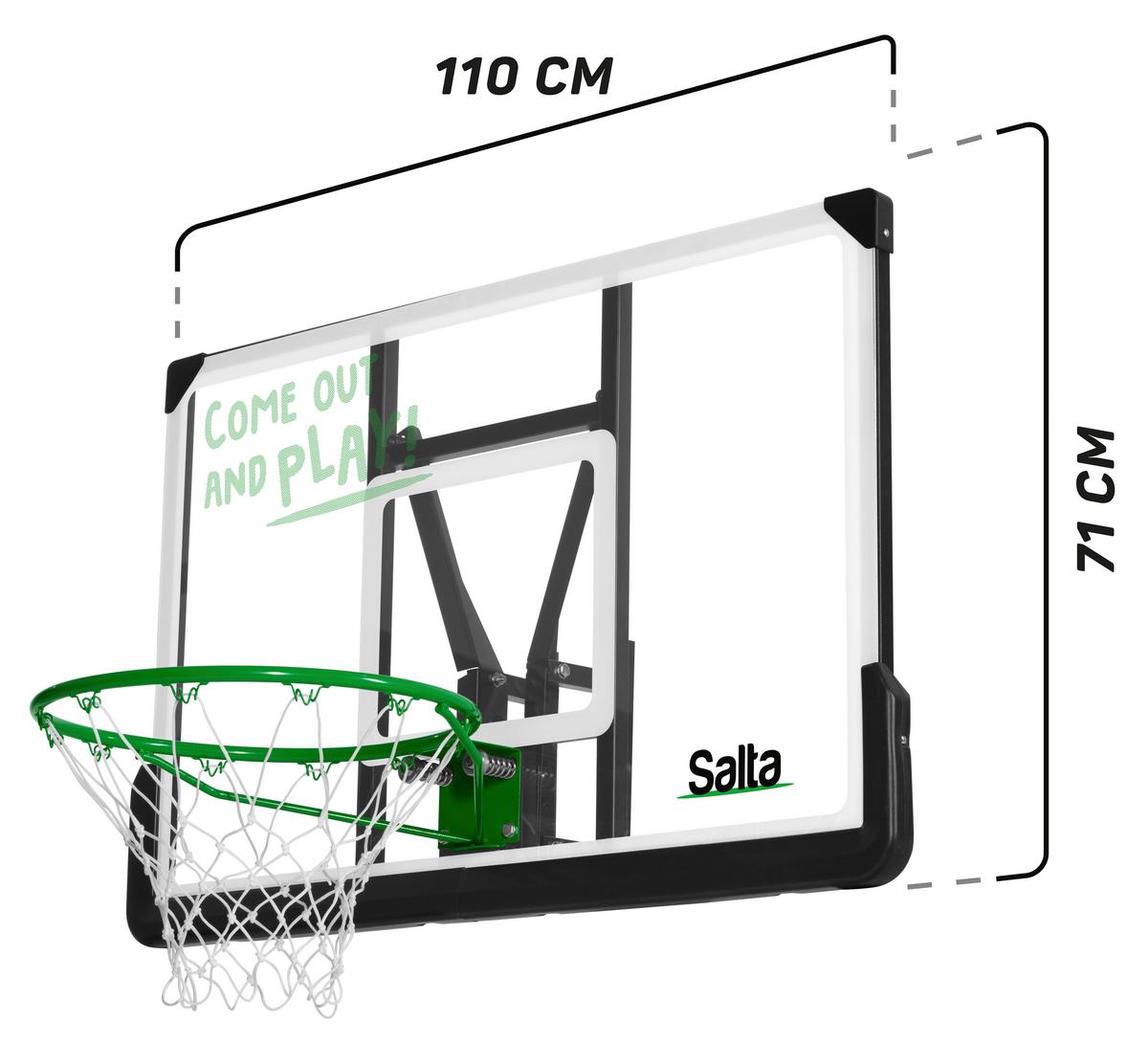 BASKETBALLSTÄNDER SALTA CENTER MIT KORB - Transparent/Schwarz, KONVENTIONELL, Kunststoff/Metall (110/71/60cm) - Salta