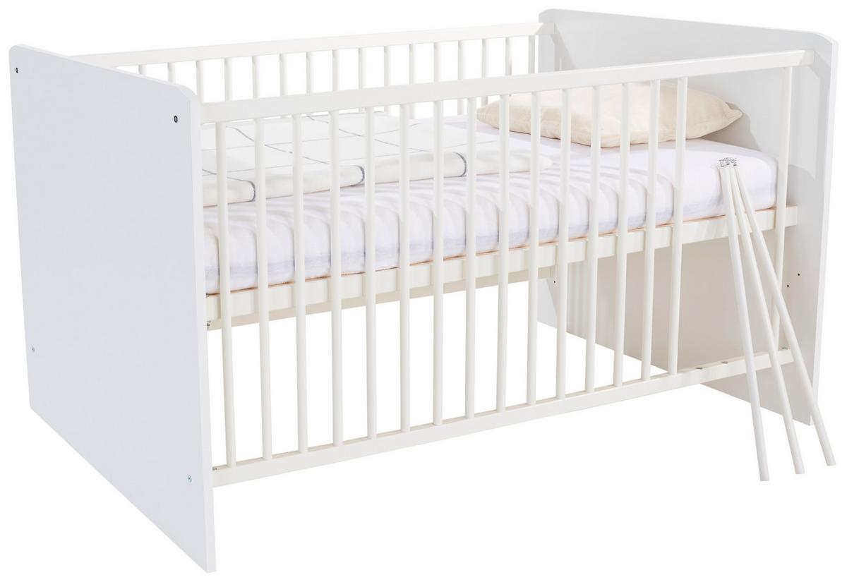 Pătuţ cu grilaj Star - alb, Konventionell, lemn/material pe bază de lemn (70/140cm)