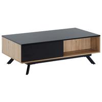 Klubska Miza Wl6.659 - črna/rjava, Design, kovina/leseni material (110/60/38cm) - P & B