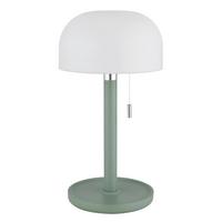 AKKU-TISCHLEUCHTE NORMAN - Weiss/Opal, Trend, Holz/Kunststoff (15/28cm) - Globo