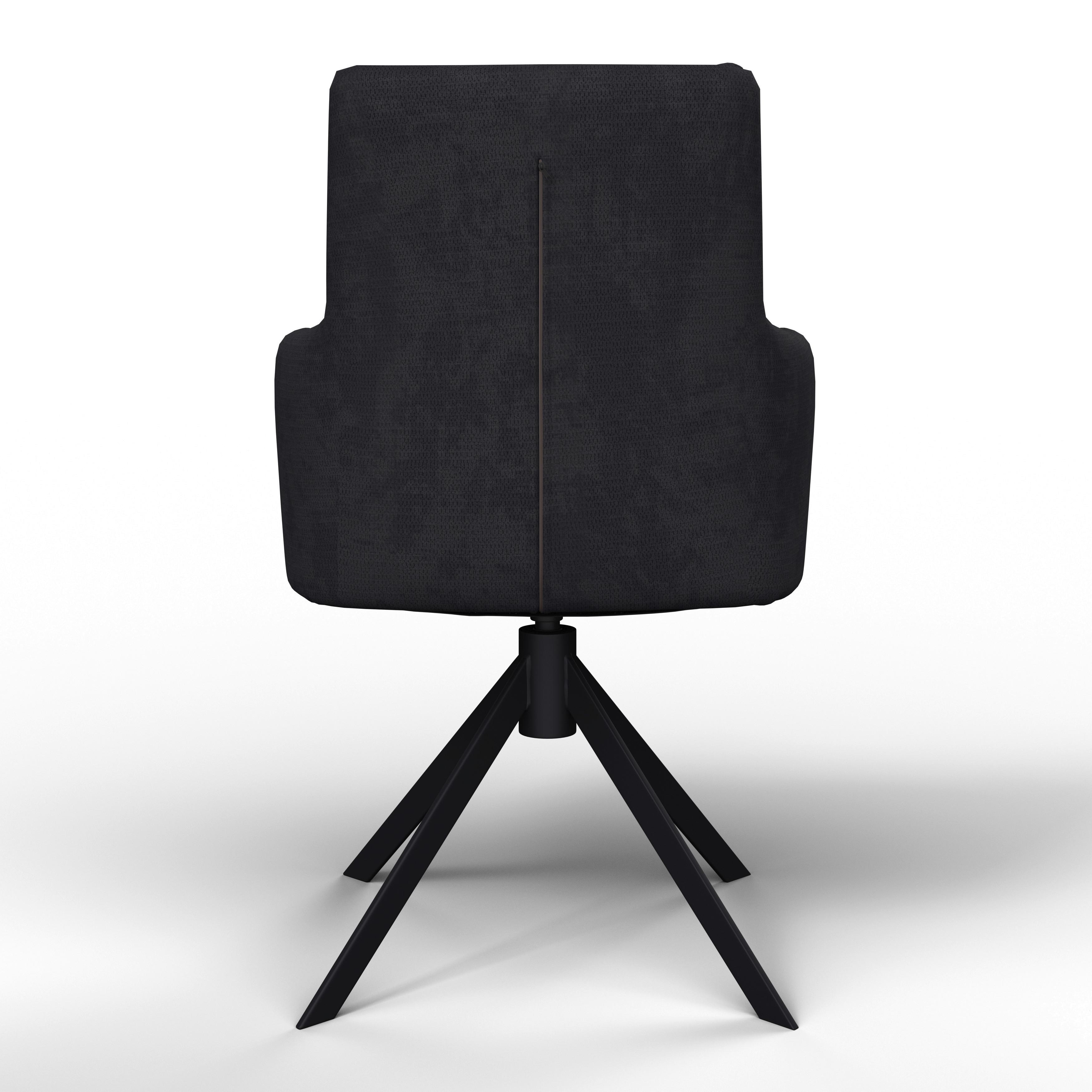 STOL MED ARMSTÖD MARIETTA - svart, Modern, metall/trä (60/92/67cm) - Bessagi Home