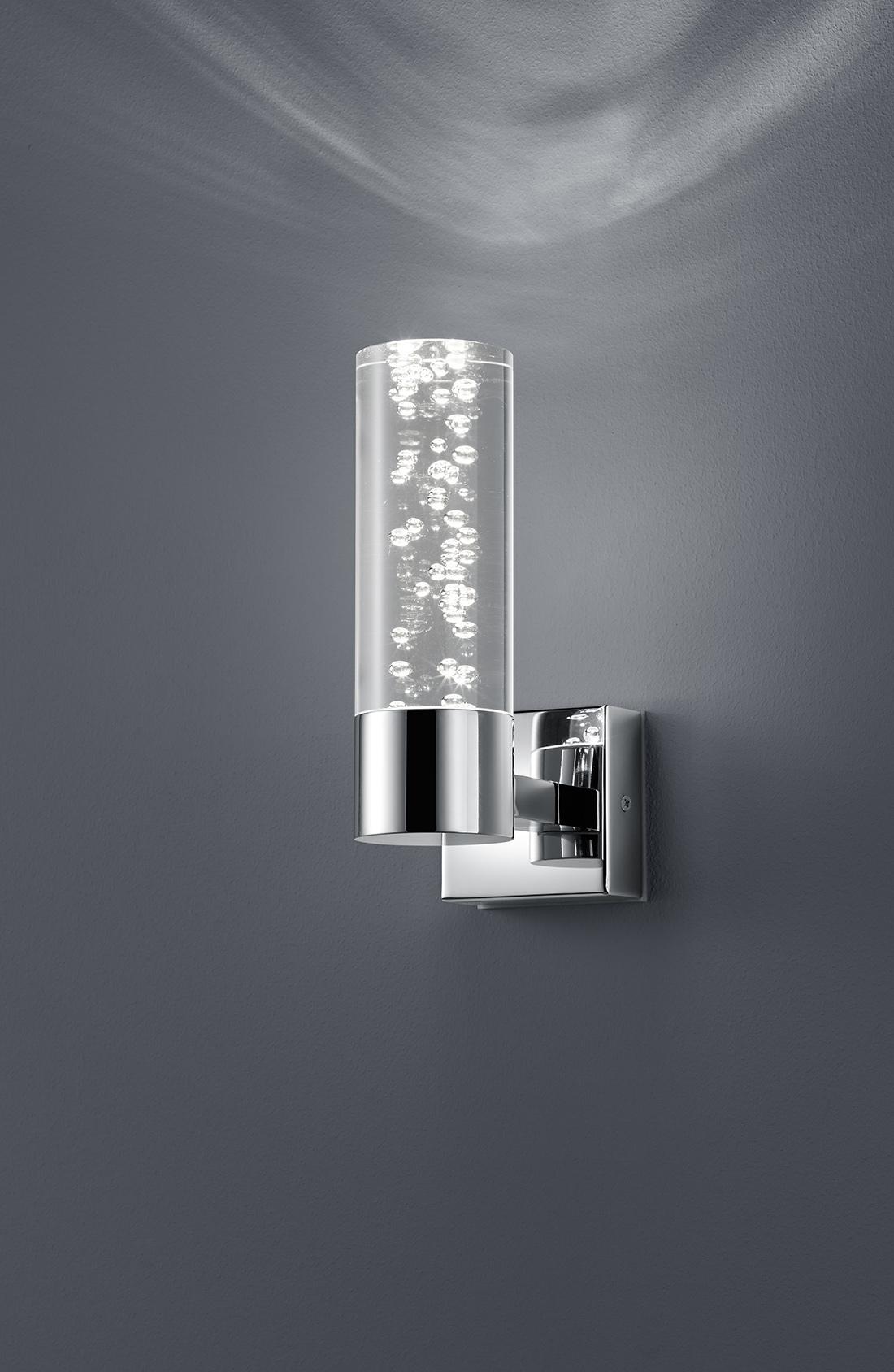 Badezimmer-Wandleuchte Bolsa Chromfarben/Klar max. 3,2 Watt - Chromfarben/Klar, Design, Kunststoff/Metall (19,0/7,0/12,0cm) - Trio Leuchten