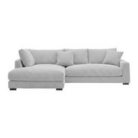Ecksofa Pedro Hellgrau - Hellgrau/Schwarz, MODERN, Kunststoff/Textil (190/300cm) - Mömax