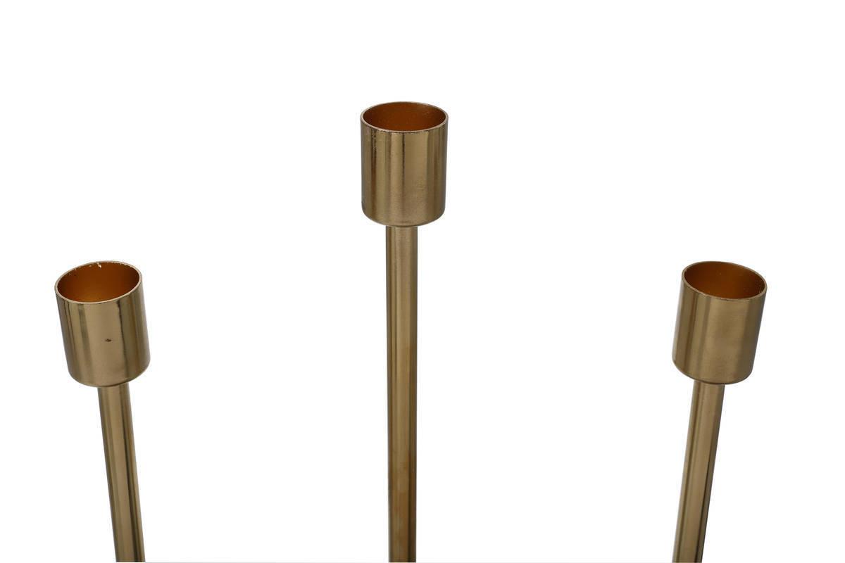 KERZENSTÄNDER KERZENHALTER ART DECO 325 - Bordeaux/Goldfarben, Trend, Metall (26/39,5/9cm) - Kayoom