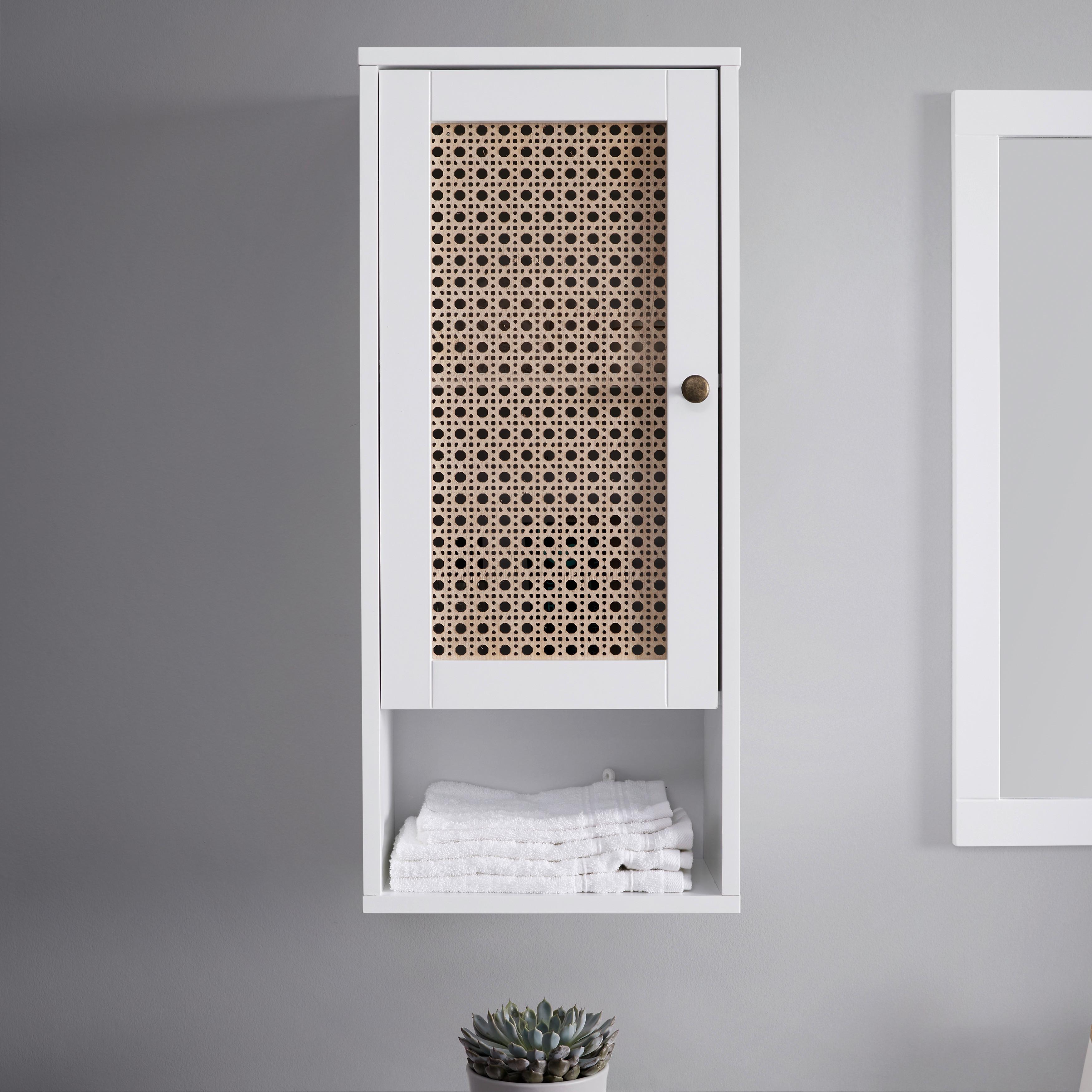 Hängeschrank Lisa Weiß/ Naturfarben ca. 32x72x20 cm - Naturfarben/Weiß, MODERN, Holzwerkstoff/Metall (32/72/20cm) - Bessagi Home