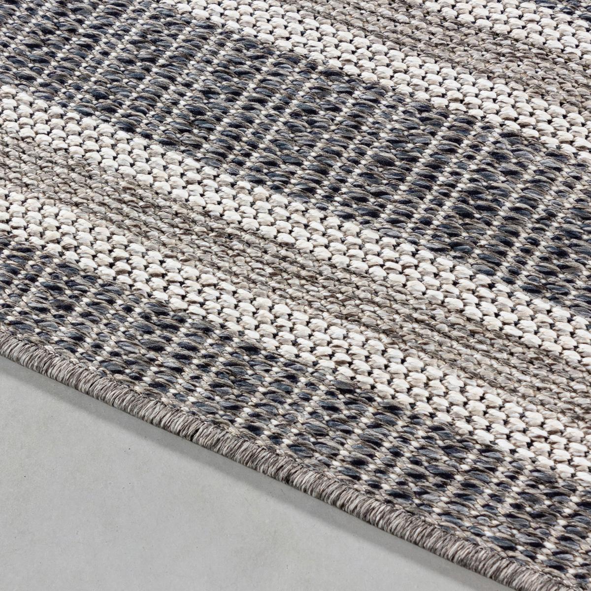 Flachwebeteppich Aruba Grau ca. 80x150cm - Grau, Design, Textil (80/150cm) - Novel