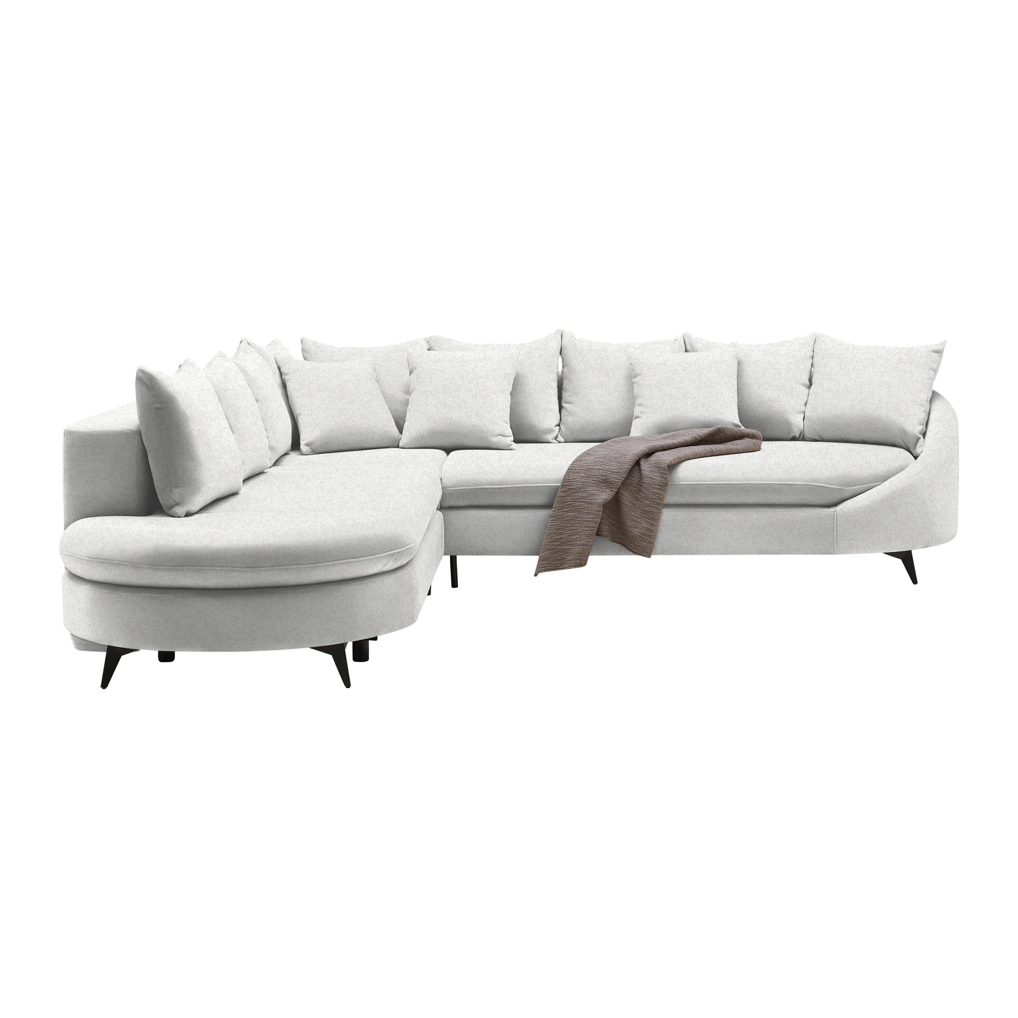 Ecksofa Axel Creme - Creme/Schwarz, MODERN, Textil/Metall (250/87/291cm) - Mömax