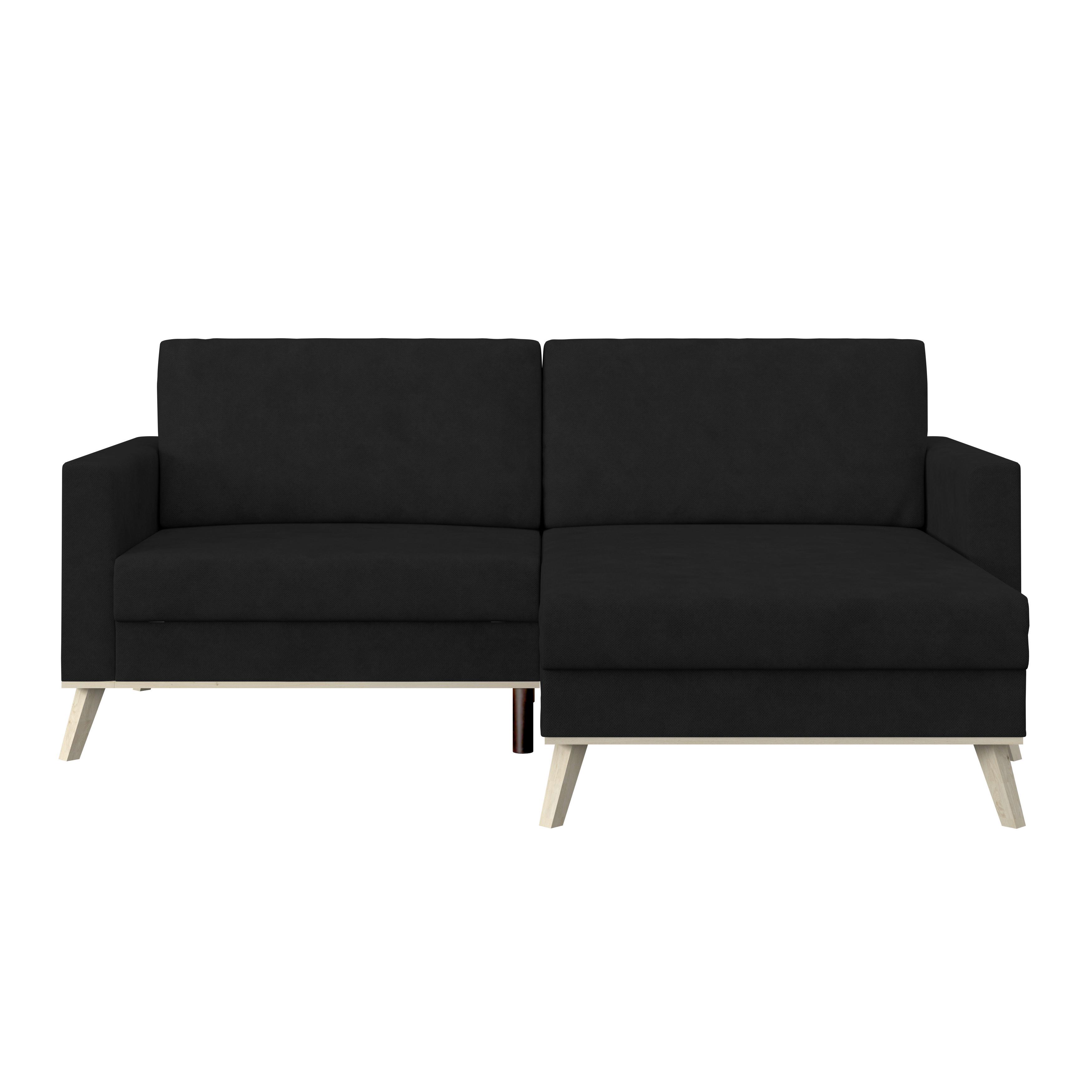 Kutna Garnitura Carini - boje hrasta/crna, Basics, tekstil/drvo (222/152cm) - Modern Living