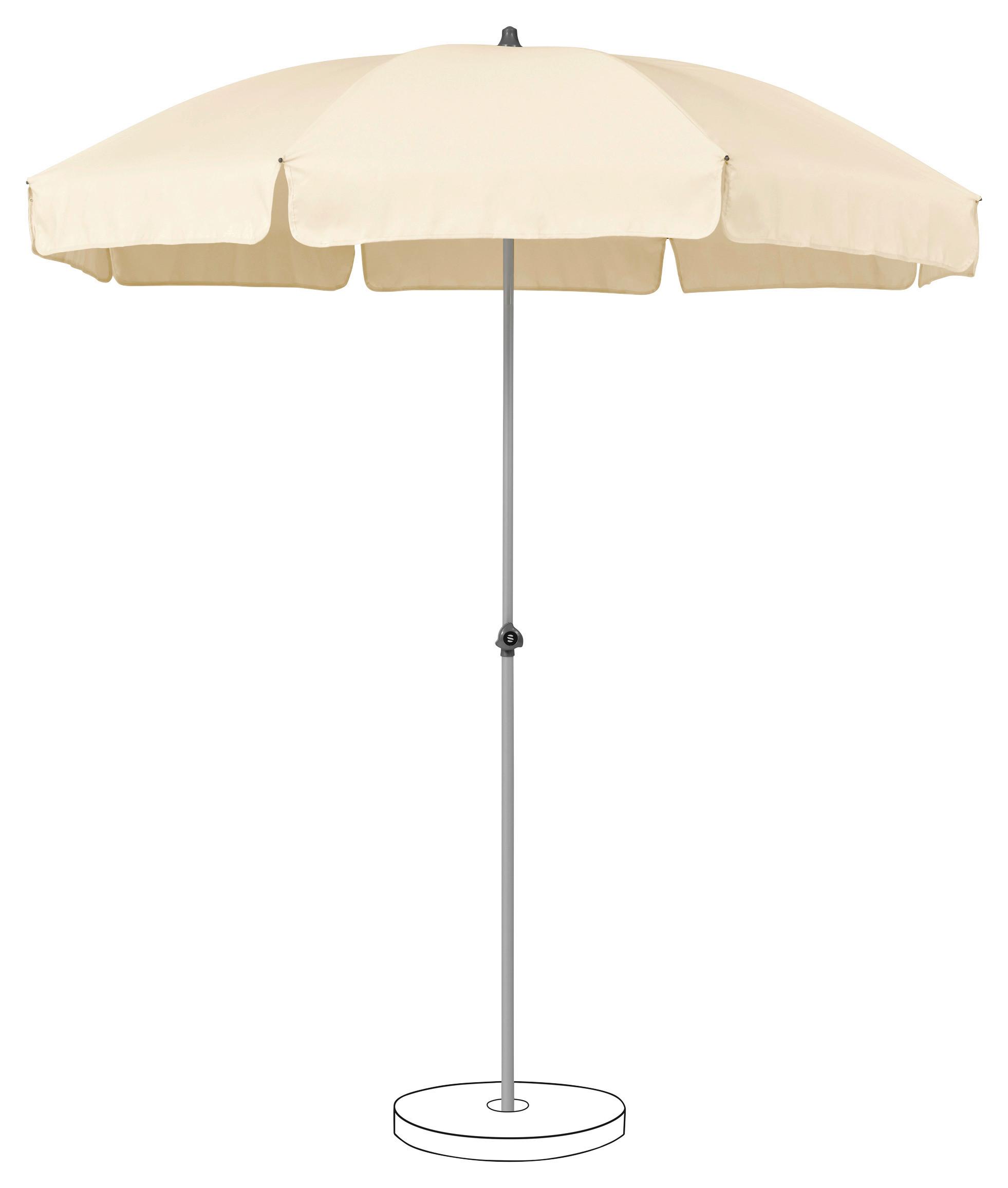 Sonnenschirm Siesta Beige Ø ca. 200cm - Beige, Basics, Kunststoff/Metall (200cm) - Suncomfort by Glatz