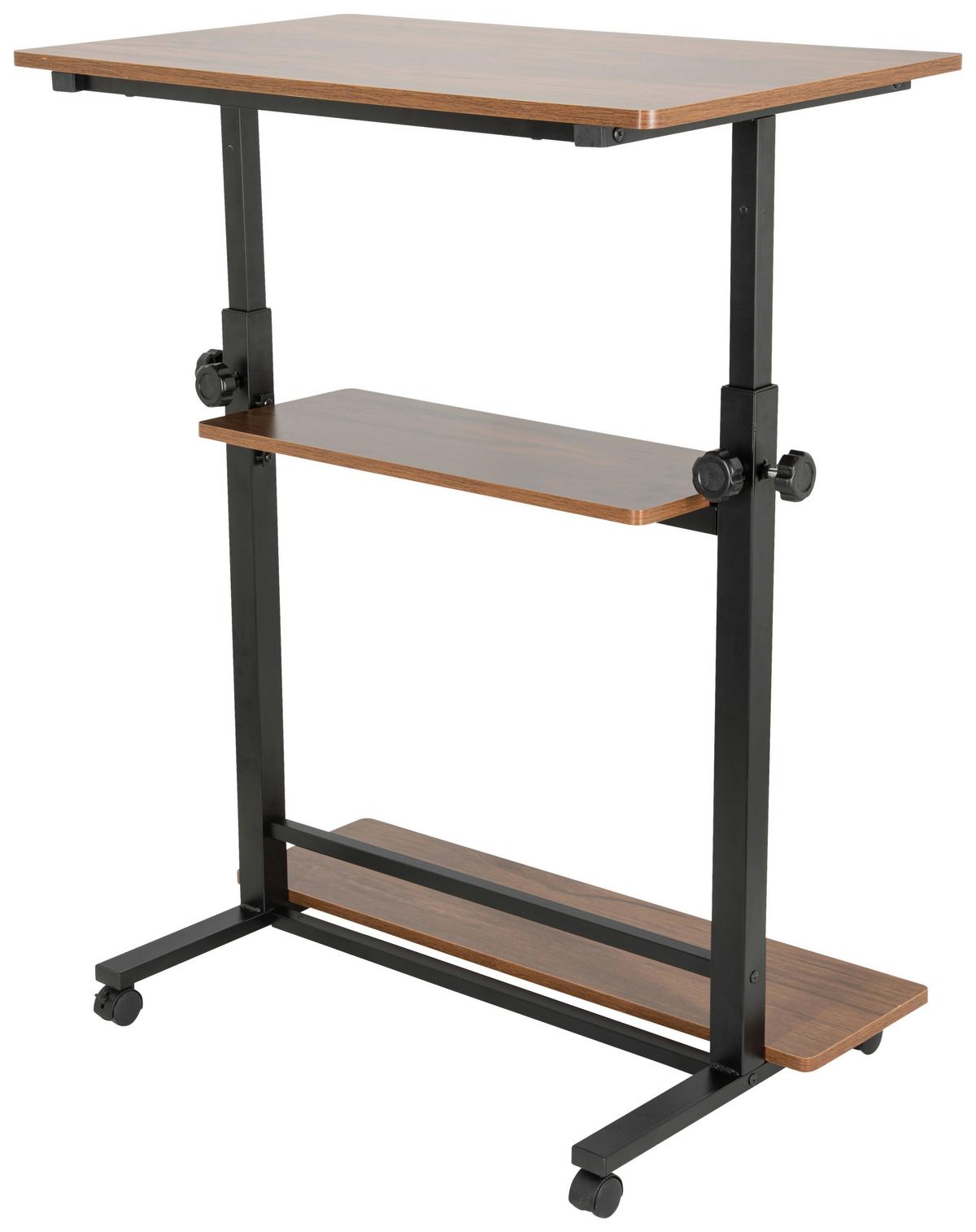 Pisalna Miza Workstation Ii, Črna, Hrast - črna/barva oreha, Basics, kovina/umetna masa (80/80x120/50cm) - MID.YOU
