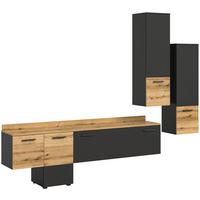 Dnevni Regal Goal, Hrast, Siva - siva/črna, Design, umetna masa/leseni material (247/196/37cm) - Livetastic