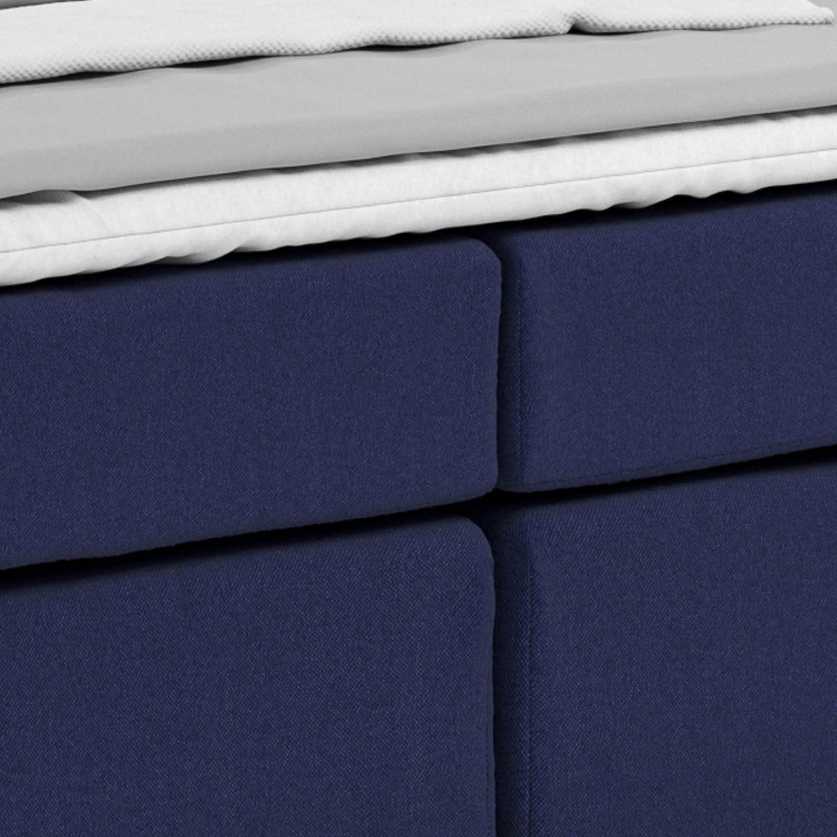 Boxspring Krevet Nero - tamno plava/boje kroma, Konvencionalno, tekstil/metal (160/200cm) - Based