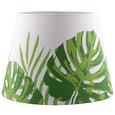 Leuchtenschirm Green Leaf in Weiß/Grün. - Weiß/Grün, LIFESTYLE, Textil/Metall (25-35/25cm) - MÖMAX modern living