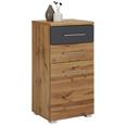 Kommode Eichefarben/dunkelgrau - Chromfarben/Eichefarben, MODERN, Holzwerkstoff/Metall (47/95/40cm) - Mömax modern living