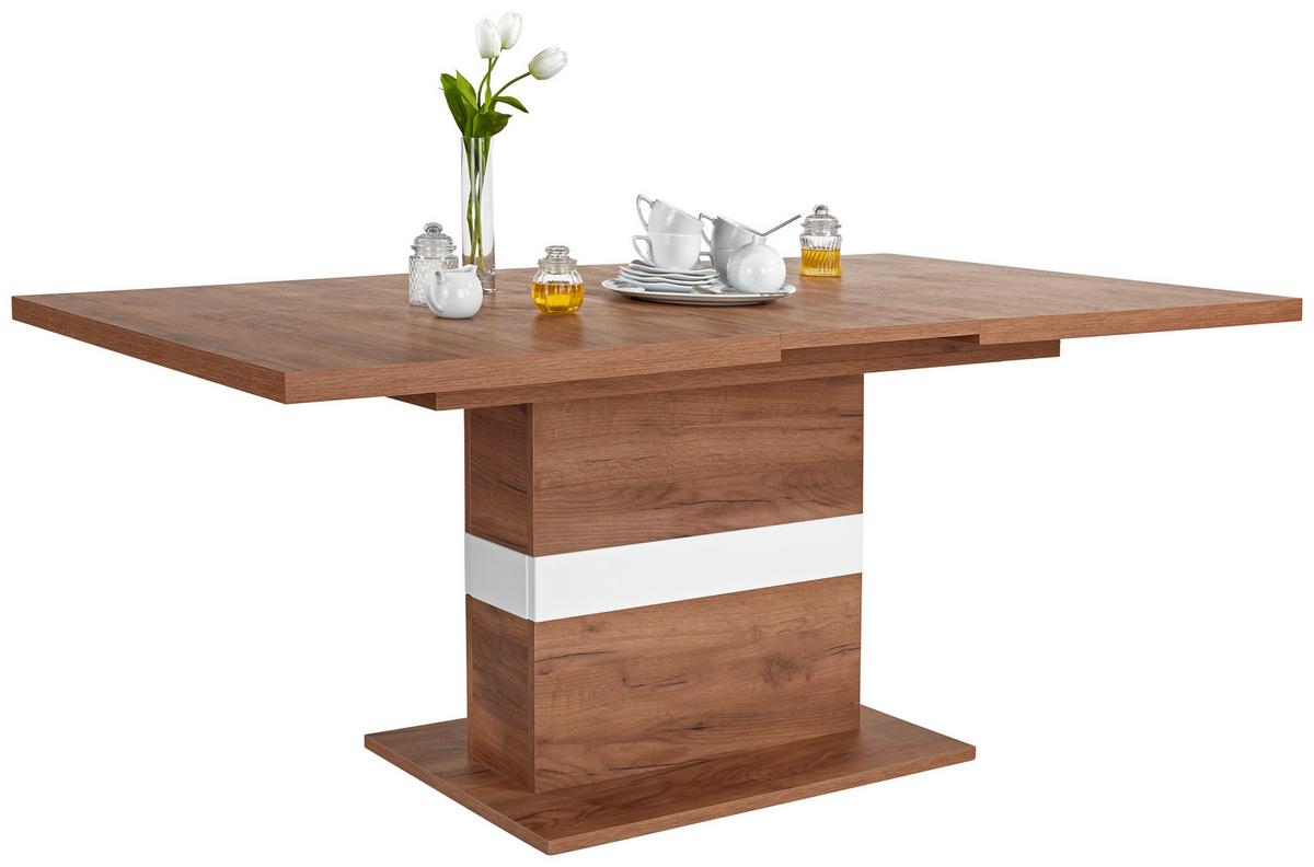 Raztegljiva Miza Avensis, Barva Hrasta, 160-200 X 90 Cm - barve hrasta/bela, Moderno, leseni material (160/76/90cm) - Mömax