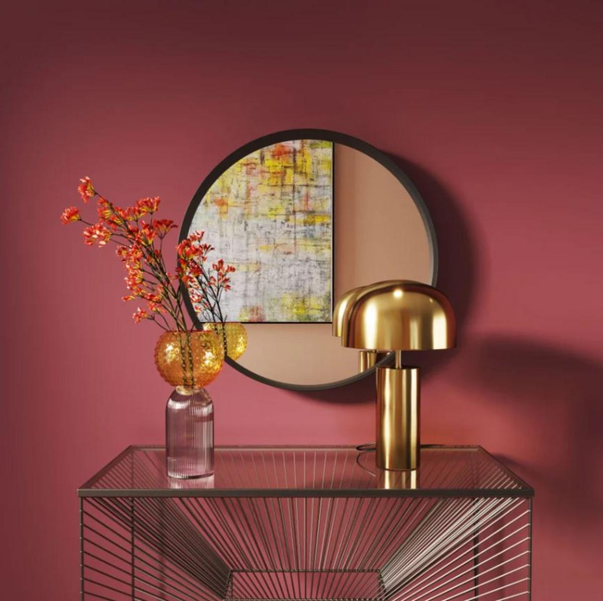 LAMPA STOŁOWA LOUNGY GOLD - kolor złoty, Design, metal (25/38/25cm) - Kare-Design