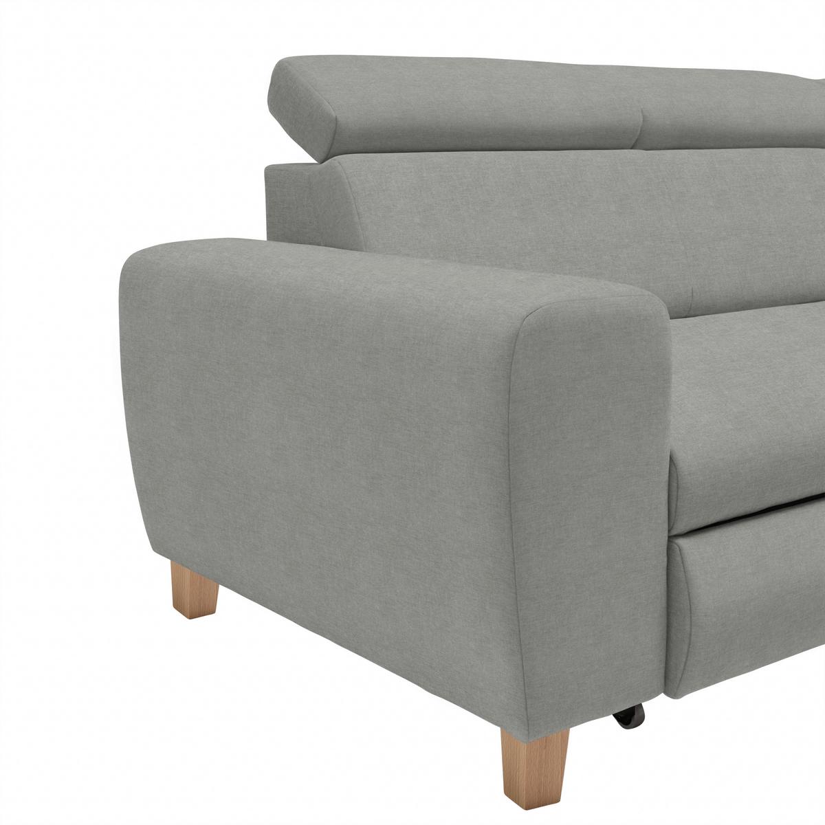 Ecksofa Lugo Grau - Grau, MODERN, Holz/Kunststoff (266/98/205cm) - Mömax