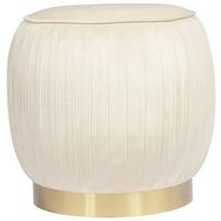 HOCKER LILJE 100 - Goldfarben/Creme, Design, Textil/Metall (43/42cm) - Kayoom