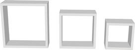 Falipolc 3 Részes Szett Fehér Simple - Fehér, modern, Műanyag (30-27-24/30-27-24/12cm)