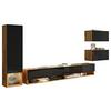 WOHNWAND AMADEO SCHWARZ 4-TEILIG - Schwarz Hochglanz/Weiß Hochglanz, LIFESTYLE, Holzwerkstoff (270/130/32,5cm) - P & B