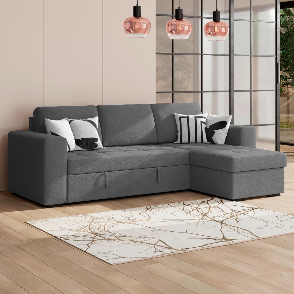 Kutna Garnitura Jan - antracit, Trend, tekstil (247/155cm)