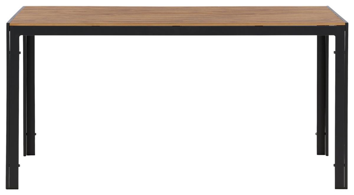 Gartentisch Break ca. 150x90 cm Natur - Schwarz/Naturfarben, KONVENTIONELL, Kunststoff/Metall (150/90/75cm) - Gardenson