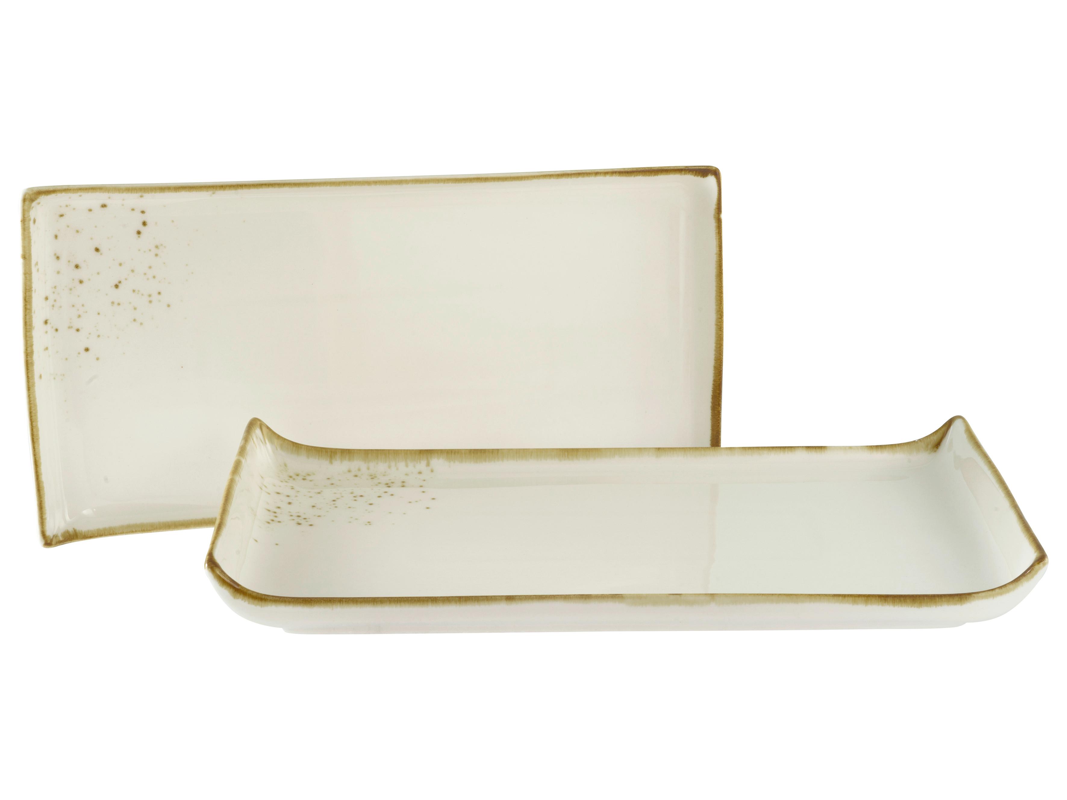 Set Pladnjev Za Serviranje Nature Collection, 2-Delni - krem barve, Basics, keramika (33/16,5/3,5cm) - Creatable