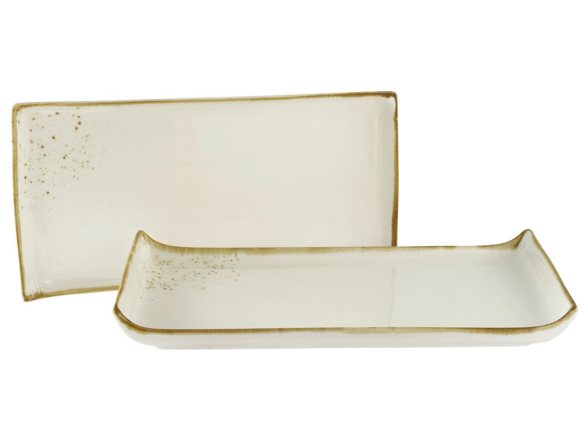 Set Pladnjev Za Serviranje Nature Collection, 2-Delni - krem barve, Basics, keramika (33/16,5/3,5cm) - Creatable