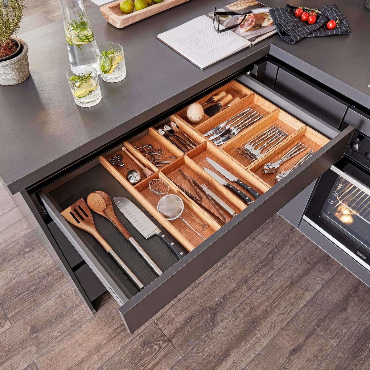 Einbauküche IP3150 - Graphitfarben, MODERN, Holzwerkstoff (255/305cm) - Impuls